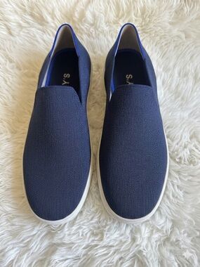 Rothy's The Original Slip On Sneaker Loafer Flat Knit Shoe Navy Casual W 8.5